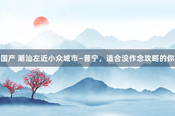 国产 潮汕左近小众城市—普宁,适合没作念攻略的你