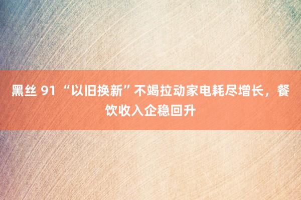黑丝 91 “以旧换新”不竭拉动家电耗尽增长，餐饮收入企稳回升