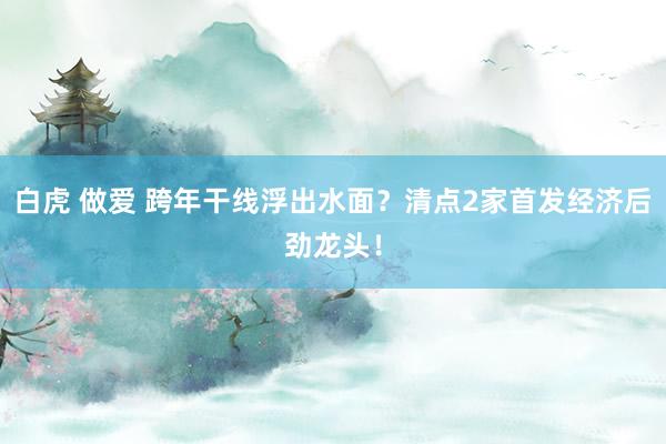 白虎 做爱 跨年干线浮出水面？清点2家首发经济后劲龙头！