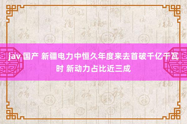 jav 国产 新疆电力中恒久年度来去首破千亿千瓦时 新动力占比近三成