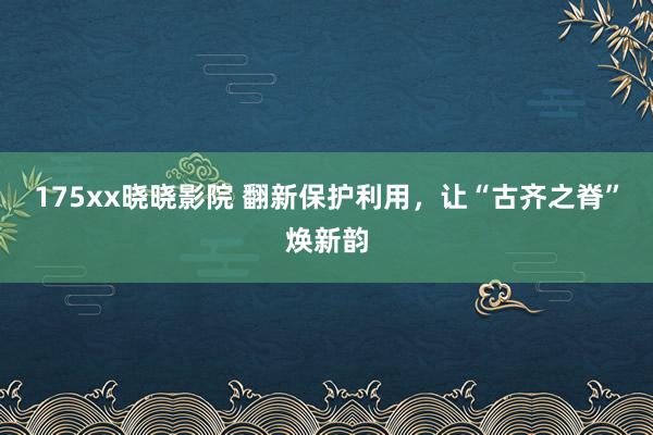175xx晓晓影院 翻新保护利用，让“古齐之脊”焕新韵