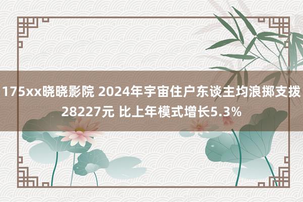 175xx晓晓影院 2024年宇宙住户东谈主均浪掷支拨28227元 比上年模式增长5.3%