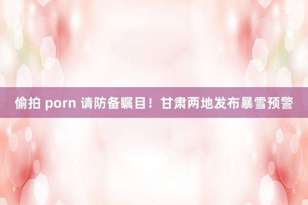 偷拍 porn 请防备瞩目！甘肃两地发布暴雪预警
