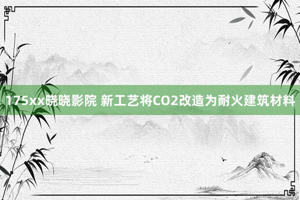 175xx晓晓影院 新工艺将CO2改造为耐火建筑材料