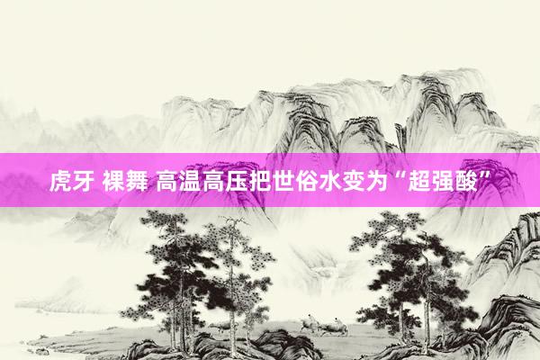 虎牙 裸舞 高温高压把世俗水变为“超强酸”