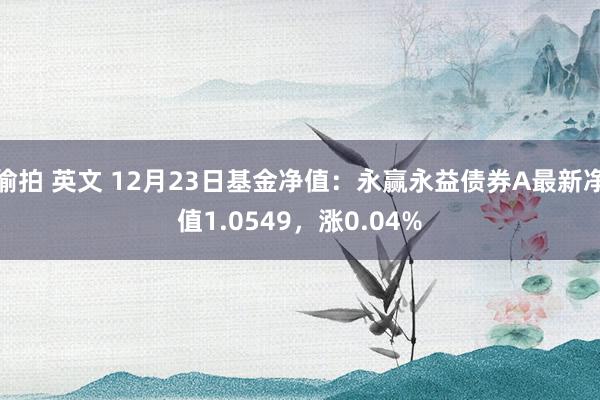 偷拍 英文 12月23日基金净值：永赢永益债券A最新净值1.0549，涨0.04%
