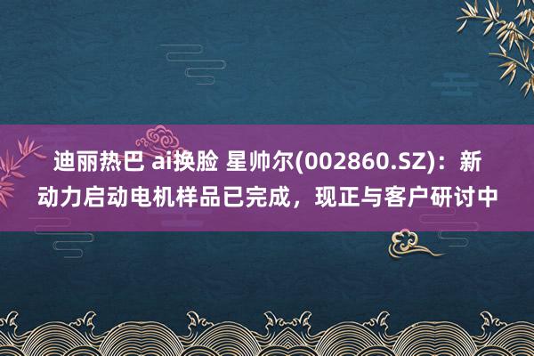 迪丽热巴 ai换脸 星帅尔(002860.SZ)：新动力启动电机样品已完成，现正与客户研讨中