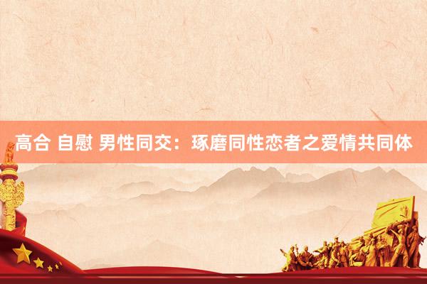 高合 自慰 男性同交：琢磨同性恋者之爱情共同体