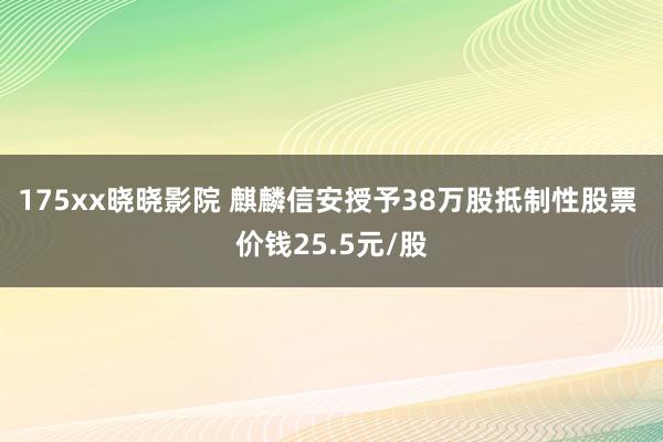 175xx晓晓影院 麒麟信安授予38万股抵制性股票 价钱25.5元/股