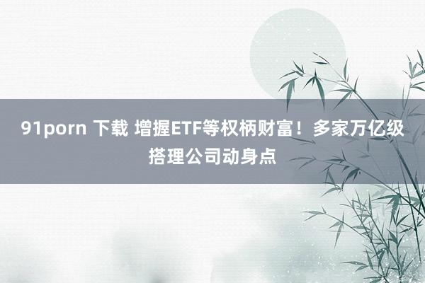 91porn 下载 增握ETF等权柄财富！多家万亿级搭理公司动身点