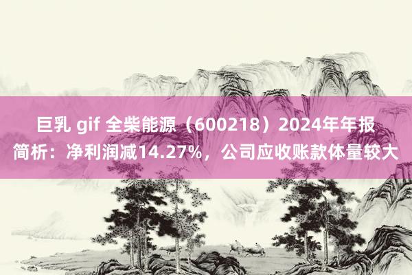 巨乳 gif 全柴能源（600218）2024年年报简析：净利润减14.27%，公司应收账款体量较大