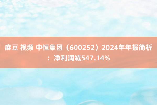 麻豆 视频 中恒集团（600252）2024年年报简析：净利润减547.14%
