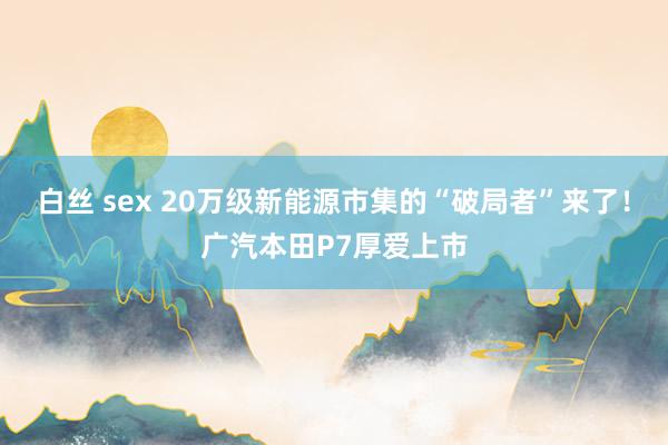 白丝 sex 20万级新能源市集的“破局者”来了！广汽本田P7厚爱上市
