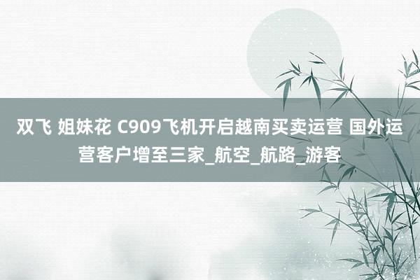双飞 姐妹花 C909飞机开启越南买卖运营 国外运营客户增至三家_航空_航路_游客