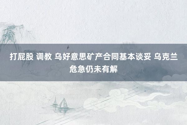 打屁股 调教 乌好意思矿产合同基本谈妥 乌克兰危急仍未有解