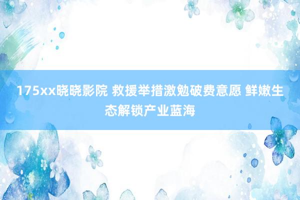 175xx晓晓影院 救援举措激勉破费意愿 鲜嫩生态解锁产业蓝海