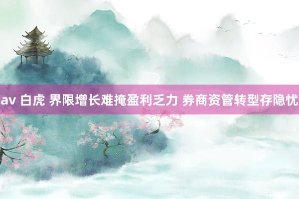 av 白虎 界限增长难掩盈利乏力 券商资管转型存隐忧