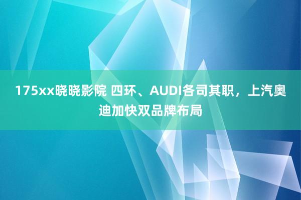 175xx晓晓影院 四环、AUDI各司其职，上汽奥迪加快双品牌布局